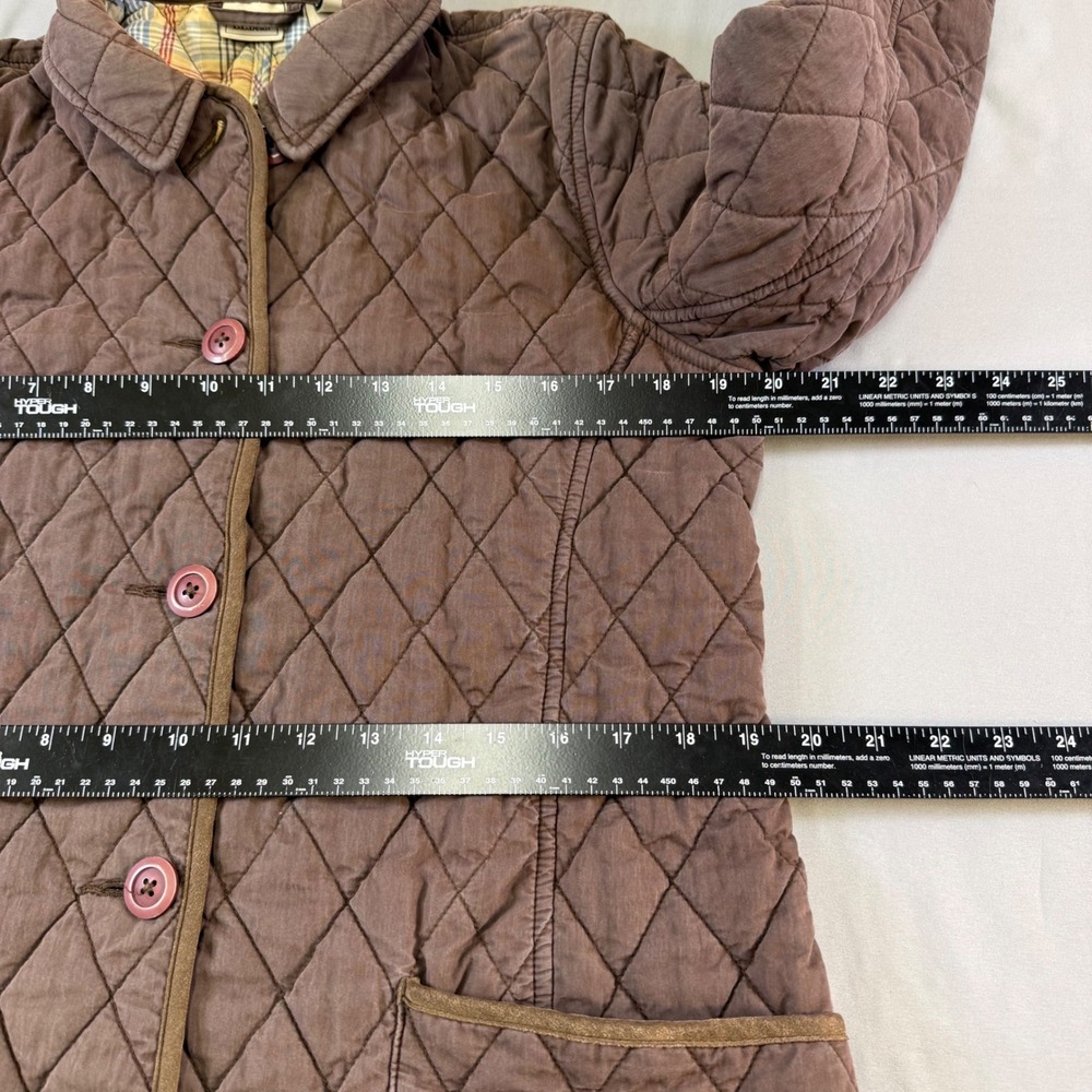 L.L. Bean Quilted Utility Jacket in Brown with Pink Accents - Picture 10 of 16